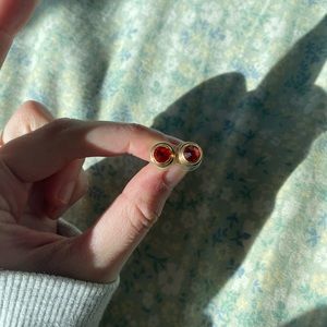 Red Alex and Ani earrings